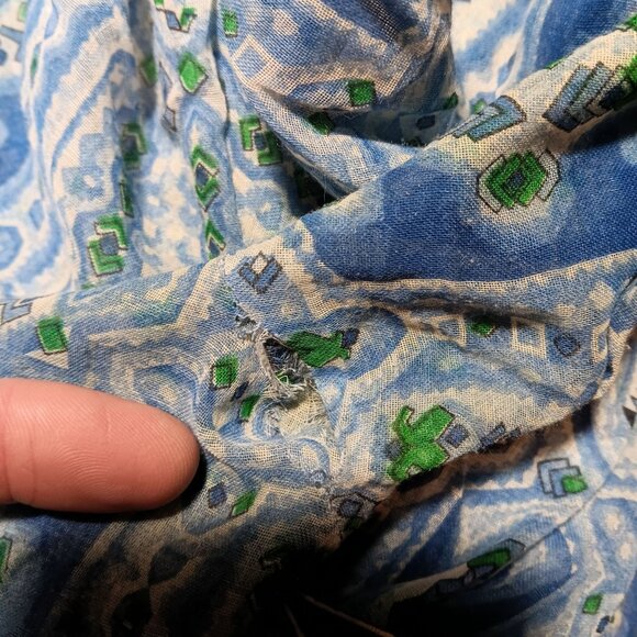 sz 10 Vintage 1960's Sheer Berkshire Geometric Print House Dress w/Belt B-Tween - Picture 15 of 15